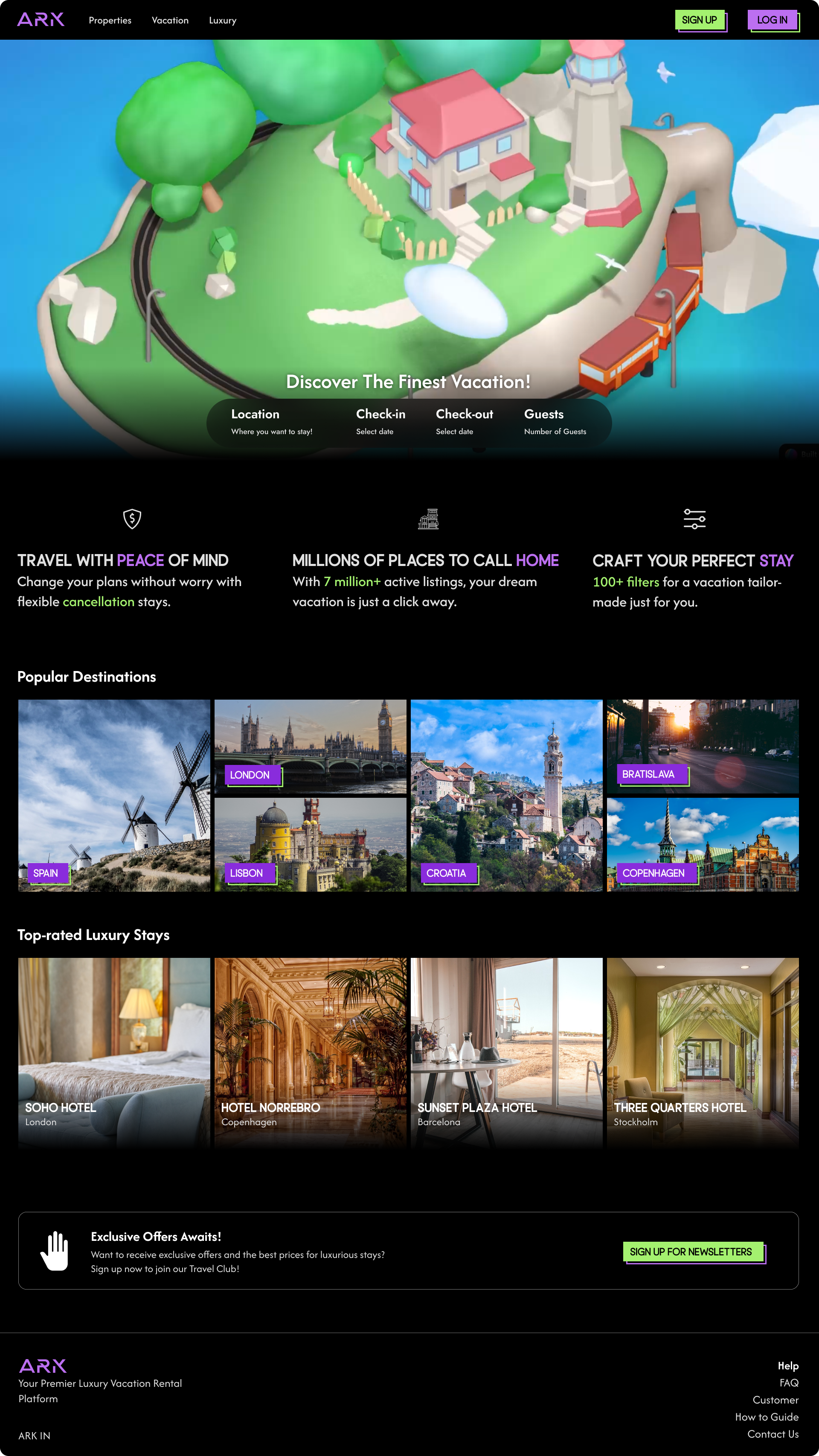 3D Home Rental Website 3d 3d design 3d webpage 3d website concept page design graphic design home rental home rental app home rental website illustration landing page logo rental website design ui ux vector web design website design