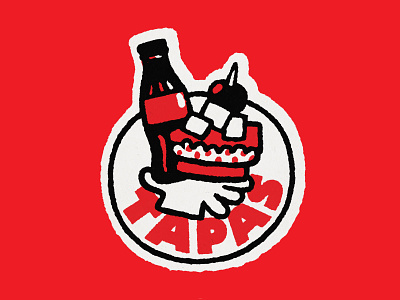 Tapas sticker for Coca-Cola cartoon coca cola cocacola coke cola cute design dinner doodle drink fast food fun hot dog illustration japanese kawaii print design sticker t shirt design tapas