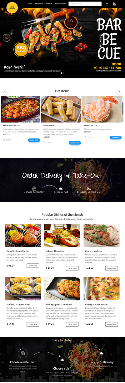 Food Delivery Website boostrap logo ui