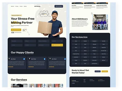 Moving Company Website Landing Page Design agency ai branding creative dark design graphic design home service companies landing page modern moving company product design service base company ui ui inspiration ui ux user experience visual design web design website design