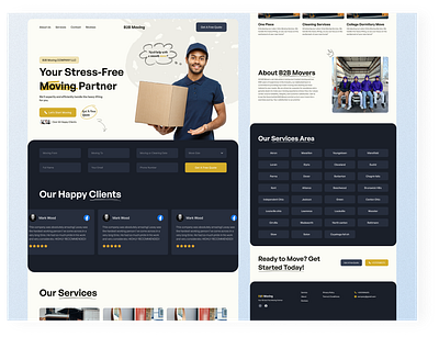 Moving Company Website Landing Page Design agency ai branding creative dark design graphic design home service companies landing page modern moving company product design service base company ui ui inspiration ui ux user experience visual design web design website design