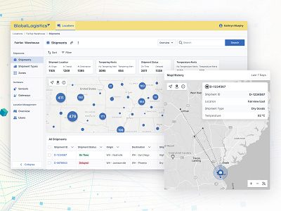 Shipment Monitoring for Shippers IoT Solution dashboard dashboard monitoring internet of things iot iot solution iot solutions monitoring product design remote monitoring shipment shipment monitoring shipment tracking tracking solution ux design