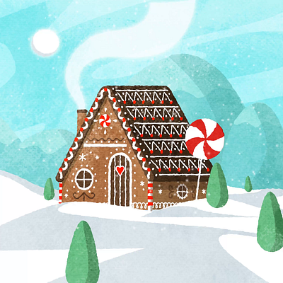 Gingerbread Dreams animation christmas graphic design illustration magic motion graphics snow snowglobe