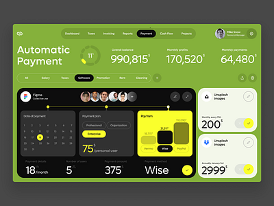 Finance Service Management Dashboard app design graphic design ui ux web