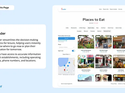 «Guider» Search Results Page design figma search travel ui ux uxui web