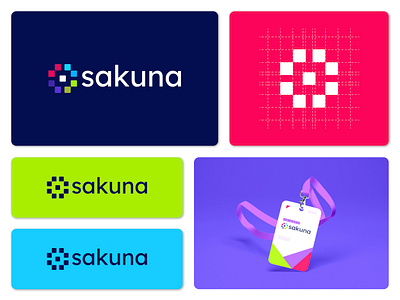 Sakuna logo brand branding clean company concept design designer dot idea identity illustration logo logos logotype minimal modern shape square startup tech