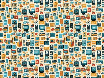 Seamless Icons Pattern ai generative icons movie pattern patterns tv