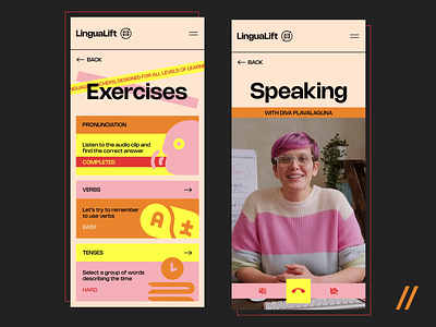 Language Learning Mobile iOS App android app app design branding design edutech interface ios language app logo mobile mobile design mobile ui purrweb ui ux