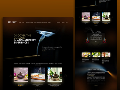 AROMA INCENSE CONCEPT SITE DESIGN branding design granddesignlab graphic design minimal ui ux