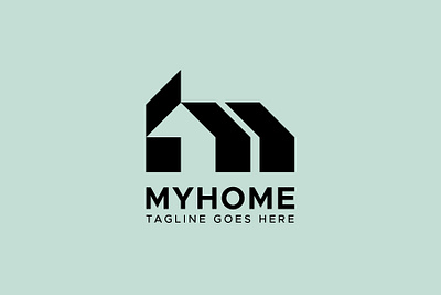 Real estate hm home house logo branding building construction creative design flat graphic design h h house home house illustration logo logos m house m logo modern logo property roof sale