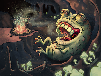 Wrong Mushrooms animal book cartoon cave character designer freelance frog funny illustration illustrator missouri procreate st louis toad