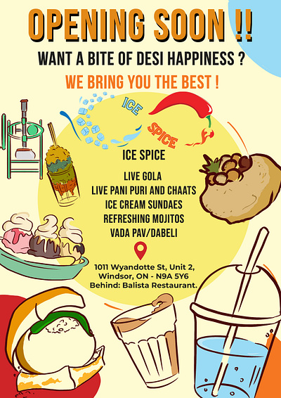 Print Flyers for a Indian Street Food business flyer print graphics social media flyer