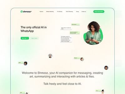 Shmooz Landing graphic design ui web