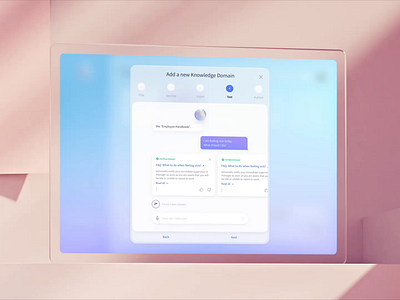 Knowledge adding UI for AI dashboard by Milkinside ai animation b2b background base branding c4d colors dashboard data desktop interface motion sphere ui visual voice