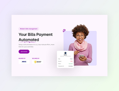 Fintech Website (Bills Payment) automated bills dashboard design graphic design
