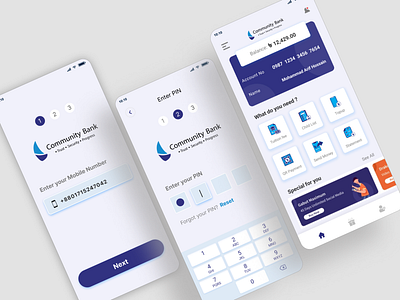 Community Bank App Dashboard graphic design ui