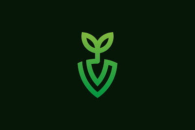 Shield gardening plant logo design branding corporate creative design eco ecology flat garden gardening graphic design green growth illustration logo logos modern logo plant protection sheild