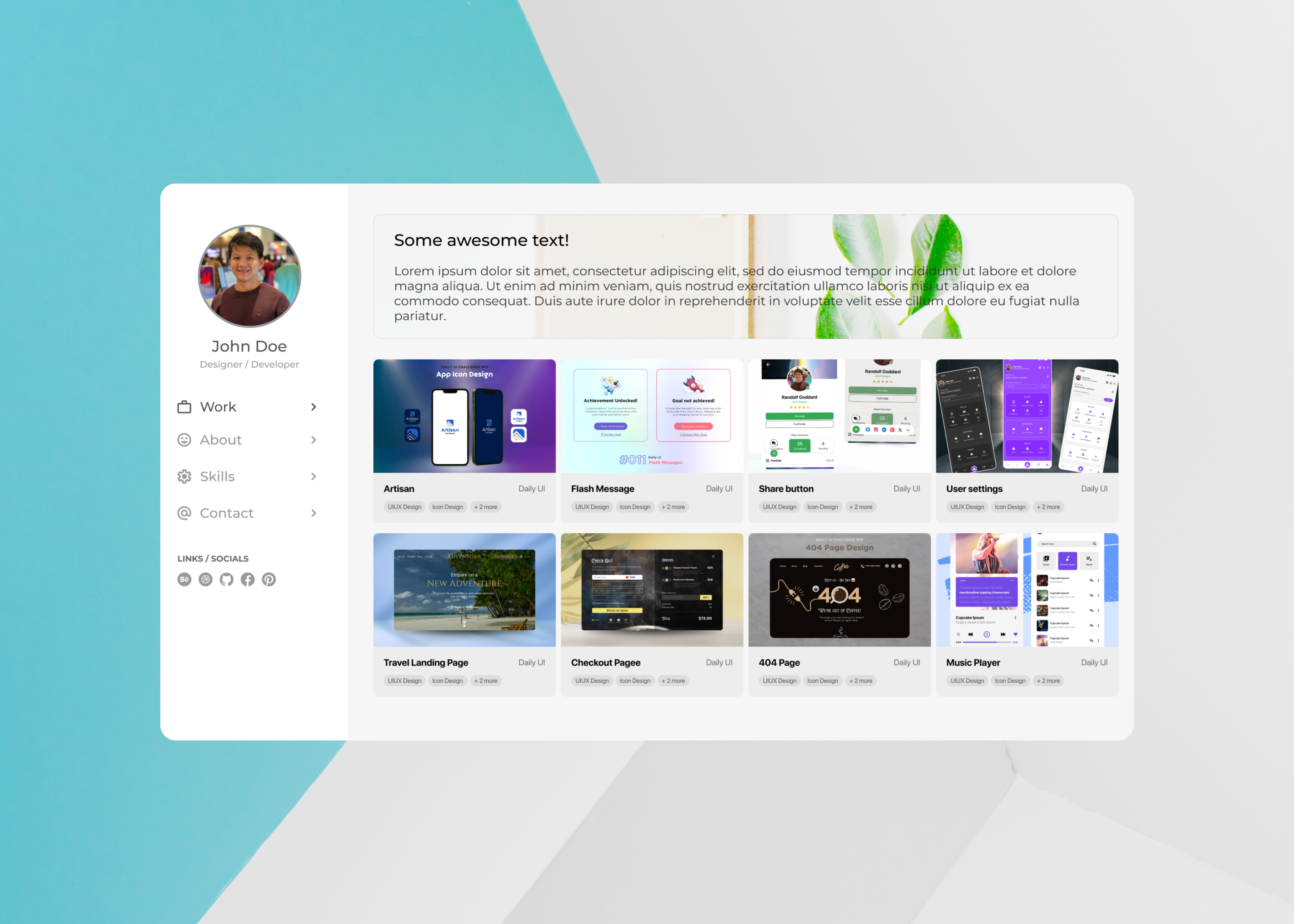 Simple Portfolio Web Design dailyui design figma graphic design ui web design website