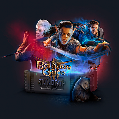 Baldur's Gate Case 3d baldurs gate betting cases casino csgo design gambling illustration logo opencase ui