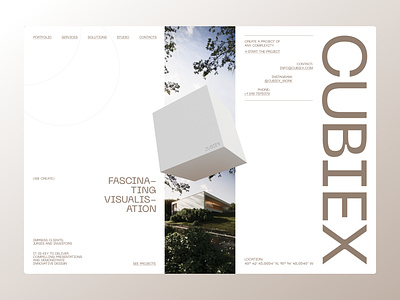 CUBIEX - Innovative design agency 3d architecture build construction cube house landing minimalism ui ux webdesign