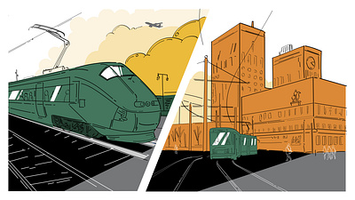 Tram -City 3d animation branding design graphic design ill illustration logo motion graphics ui vector