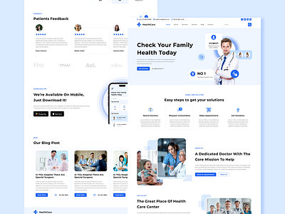 Medical Healthcare Website UI Design appointment blue doctor health healthcare hospital medical medicalcare online booking ui uiux ux webdesign website website design webui