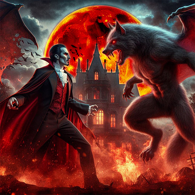Dracula VS Alpha animation fantasy graphic design