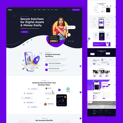 Saas Landing Page Ui Ux Design branding figma landing page ui ui design