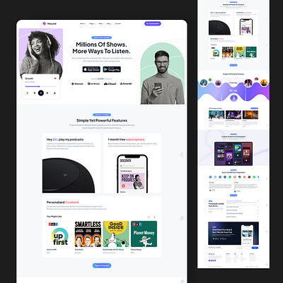 Podcast landing Page Ui Ux Design figma landing page ui