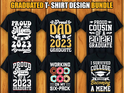 Graduated T-shirt Design Bundle graduated graduated t shirt graduated t shirt design bundle retro vintage