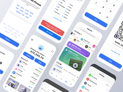Rocket: Crypto Wallet Mobile App app bitcoin blockchain case clean crypto currency defi exchange finance financial fintech funds investment minimal mobile nft ui ux wallet