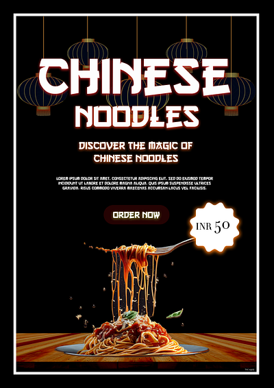 Chinese Noodles Poster Design advertising branding design designer graphic design noodles photoshop poster social media post