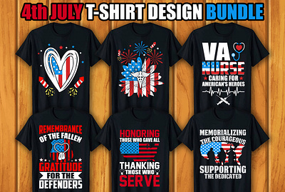 4th July T-shirt Design Bundle retro vintage