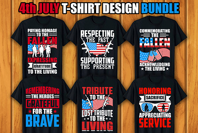4th July T-shirt Design Bundle retro vintage