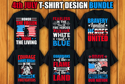 4th July T-shirt Design Bundle retro vintage