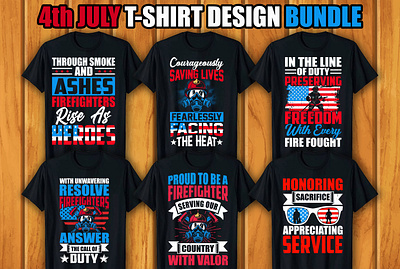 4th July T-shirt Design Bundle retro vintage