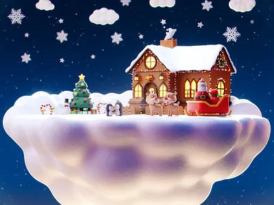 Snowy Land 3d cinema 4d cute design illustration new year render rendering snow