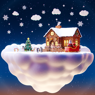 Snowy Land 3d cinema 4d cute design illustration new year render rendering snow
