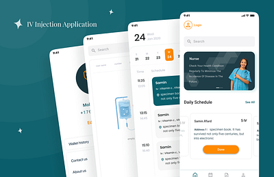 IV injection android app design injection ios iv iv injection application ui uiux ux