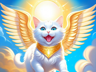 Kitty Heaven angel cat diffusion fly generator image kitten stable wings