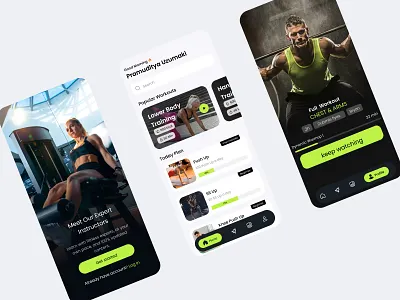Fitness App UI exerciseappinterface fitnessappdesign gym app healthandfitnessui wellnessappinterface workoutappui
