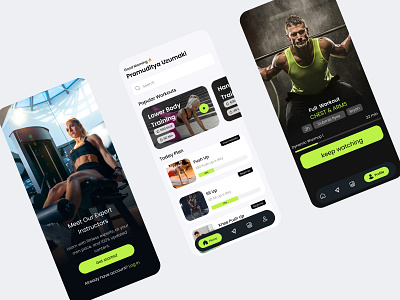 Fitness App UI exerciseappinterface fitnessappdesign gym app healthandfitnessui wellnessappinterface workoutappui