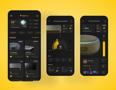 Smart Home App app design branding dashboard design graphic design illustration landing page mobile ux saas smart app typography ui uiux user interface web design