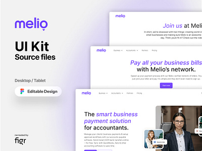 Make Melio UI your own account branding business design editable figma finance free gmail kit melio payments template ui ui design ui kit ui ux web app web design website