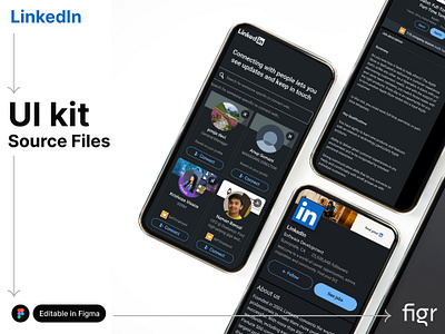 Make LinkedIn UI your own android app design branding business design editable figma free ios kit linkedin mobile app mockup professional socia media template ui ui kit ui ux website