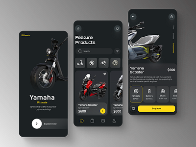 Electric Scooters - Ecommerce mobile app app design design ecommerce store electric scooter figma interface mobile app design mobileapp product design scooter ui uiux ux uxui