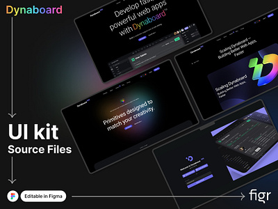 Make Dynaboard UI your own branding business design dynaboard editable evaluation figma free kit landing page mockup model product redesign template ui ui kit ui ux website workspace