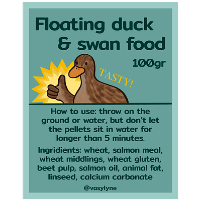 duck food label animals birds branding design food illustration packaging
