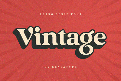 Vintage - Retro Serif Font bold bonus canva display easy event extrude fancy font fun label modern old outline pop art promo retro serif shadow vintage