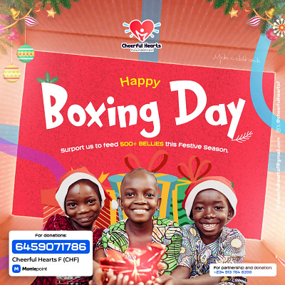 Boxing Day Design for Cheerful Hearts Foundation ❤️ art branding foundation graphic design photoshop ui